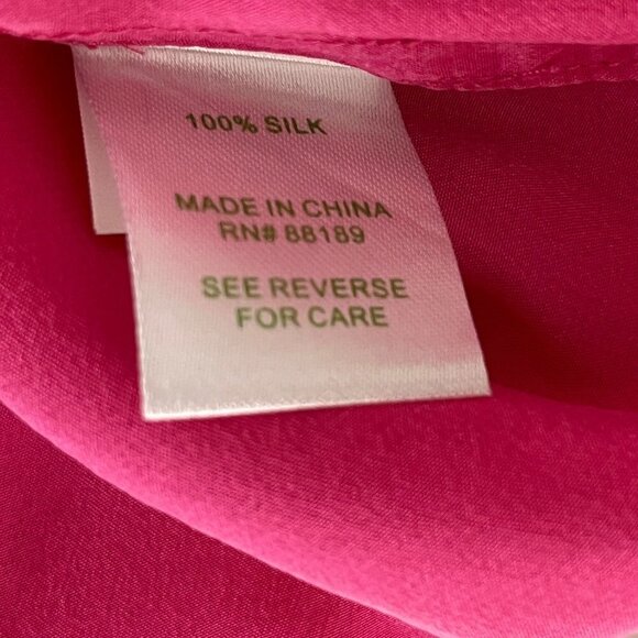 Lilly Pulitzer Boston Top Blouse Orchard Pink 100% Silk Size X-Small‎ - Picture 8 of 9